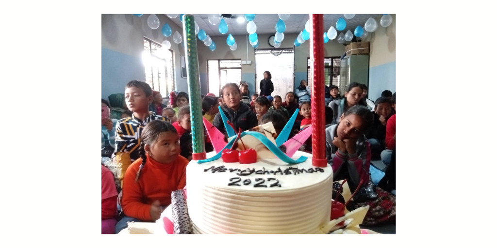 Children's Christmas celebration in Nepal